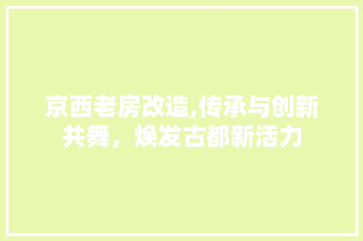 京西老房改造,传承与创新共舞，焕发古都新活力 二手房