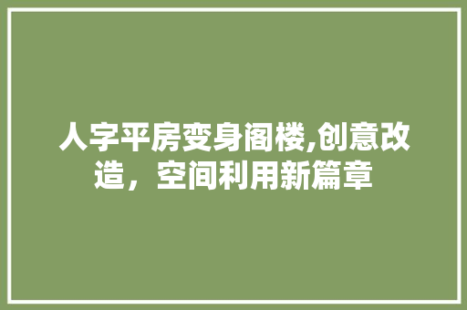人字平房变身阁楼,创意改造，空间利用新篇章
