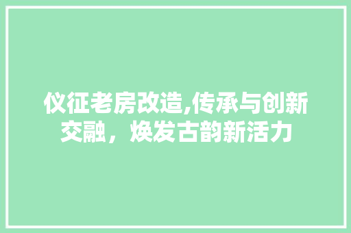 仪征老房改造,传承与创新交融，焕发古韵新活力 家居设计