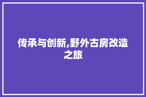 传承与创新,野外古房改造之旅