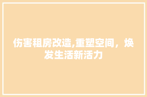 伤害租房改造,重塑空间，焕发生活新活力