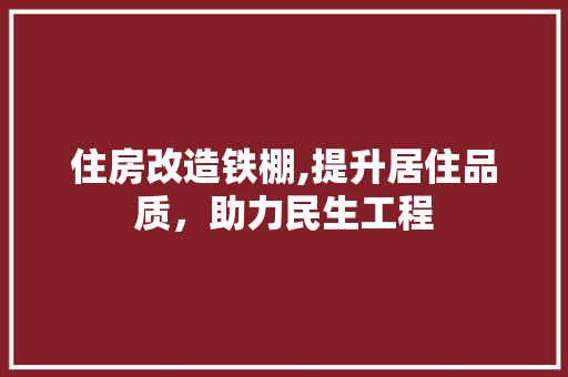 住房改造铁棚,提升居住品质，助力民生工程 家居设计
