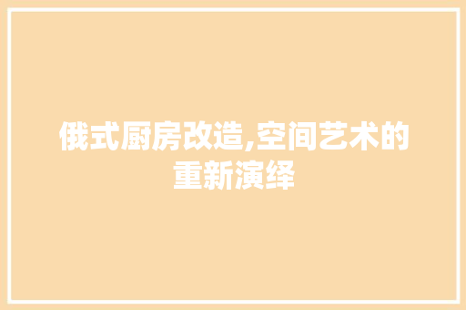 俄式厨房改造,空间艺术的重新演绎
