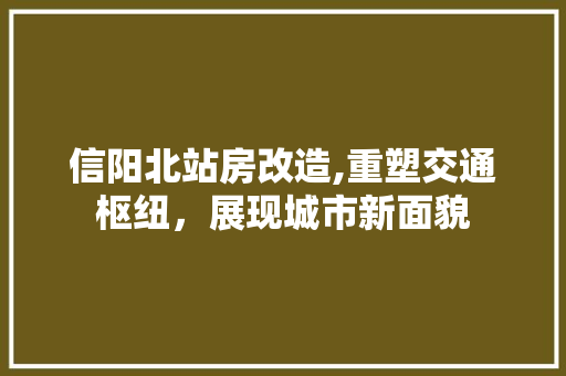 信阳北站房改造,重塑交通枢纽，展现城市新面貌 二手房
