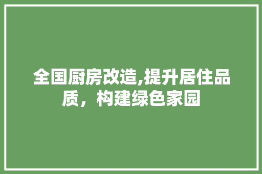 全国厨房改造,提升居住品质，构建绿色家园 家居设计