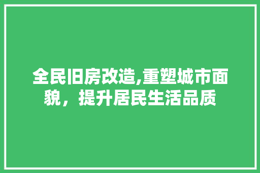 全民旧房改造,重塑城市面貌，提升居民生活品质