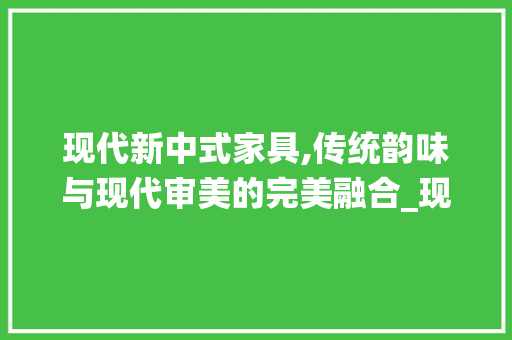 现代新中式家具,传统韵味与现代审美的完美融合_现代新中式家具效果图