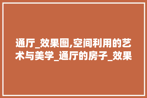 通厅_效果图,空间利用的艺术与美学_通厅的房子_效果图