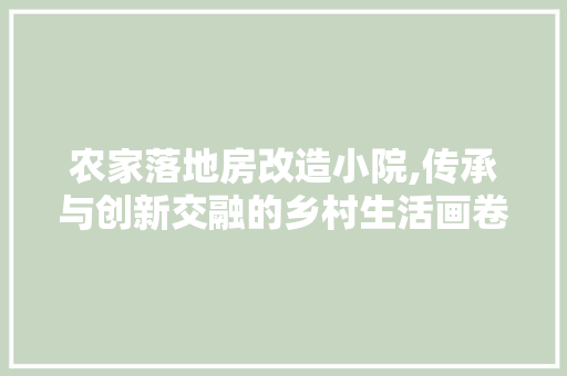 农家落地房改造小院,传承与创新交融的乡村生活画卷