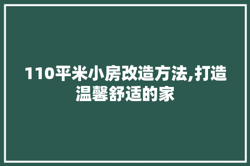 110平米小房改造方法,打造温馨舒适的家，110平米小房改造方法,打造温馨舒适的家具。