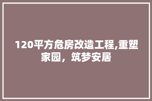 120平方危房改造工程,重塑家园，筑梦安居