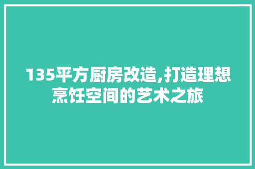 135平方厨房改造,打造理想烹饪空间的艺术之旅 买房须知