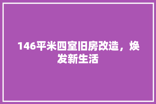 146平米四室旧房改造，焕发新生活 二手房
