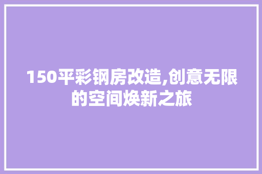 150平彩钢房改造,创意无限的空间焕新之旅 二手房