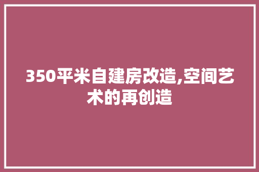 350平米自建房改造,空间艺术的再创造
