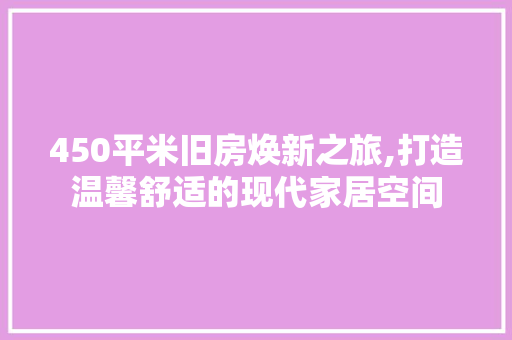 450平米旧房焕新之旅,打造温馨舒适的现代家居空间