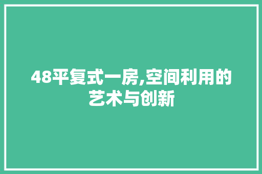 48平复式一房,空间利用的艺术与创新 家居装饰