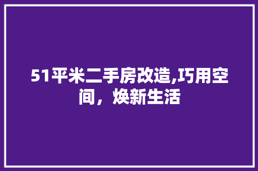 51平米二手房改造,巧用空间，焕新生活