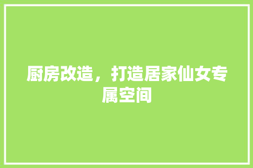 厨房改造，打造居家仙女专属空间 家居设计