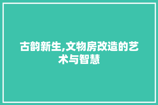 古韵新生,文物房改造的艺术与智慧，文物建筑改造。