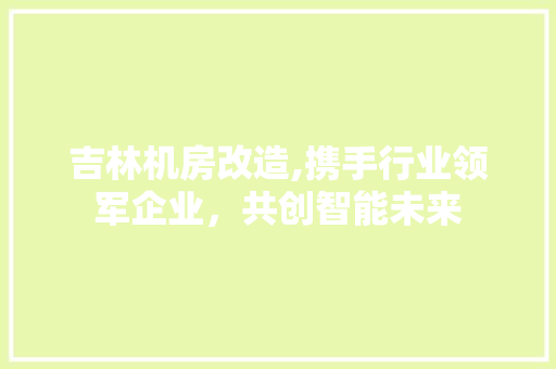 吉林机房改造,携手行业领军企业，共创智能未来