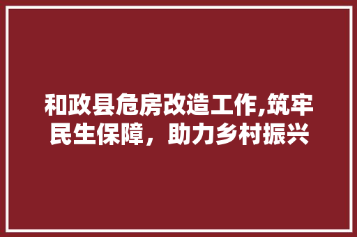 和政县危房改造工作,筑牢民生保障，助力乡村振兴 家居设计