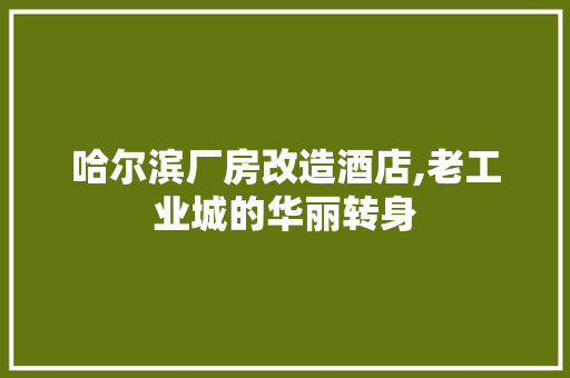 哈尔滨厂房改造酒店,老工业城的华丽转身