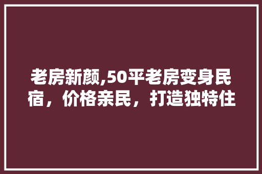 老房新颜,50平老房变身民宿，价格亲民，打造独特住宿体验 买房须知