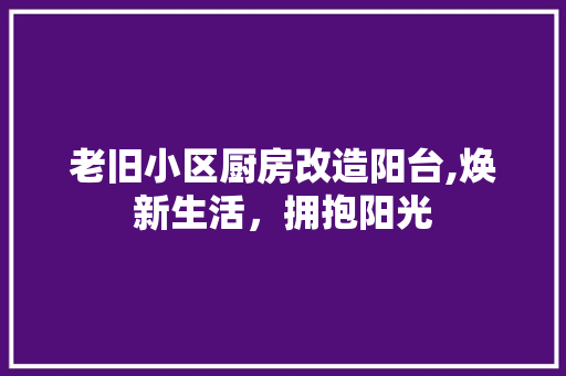 老旧小区厨房改造阳台,焕新生活，拥抱阳光