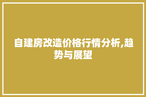 自建房改造价格行情分析,趋势与展望 买房须知