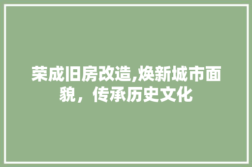 荣成旧房改造,焕新城市面貌，传承历史文化 家居设计