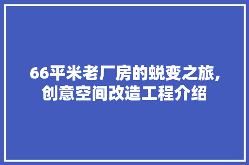 66平米老厂房的蜕变之旅,创意空间改造工程介绍
