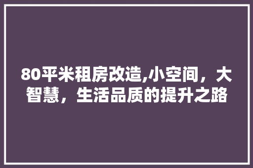 80平米租房改造,小空间，大智慧，生活品质的提升之路 装修知识