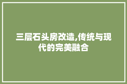 三层石头房改造,传统与现代的完美融合