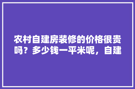 农村自建房装修的价格很贵吗？多少钱一平米呢，自建房装修准备什么工具好。 农村自建房装修的价格很贵吗？多少钱一平米呢，自建房装修准备什么工具好。 二手房