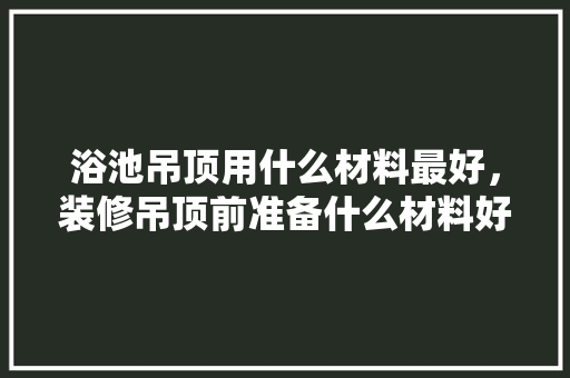 浴池吊顶用什么材料最好，装修吊顶前准备什么材料好。 浴池吊顶用什么材料最好，装修吊顶前准备什么材料好。 装修知识