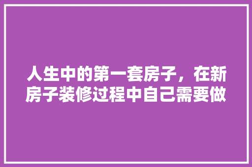 人生中的第一套房子，在新房子装修过程中自己需要做什么，装修前应该先准备什么东西。 人生中的第一套房子，在新房子装修过程中自己需要做什么，装修前应该先准备什么东西。 装修知识