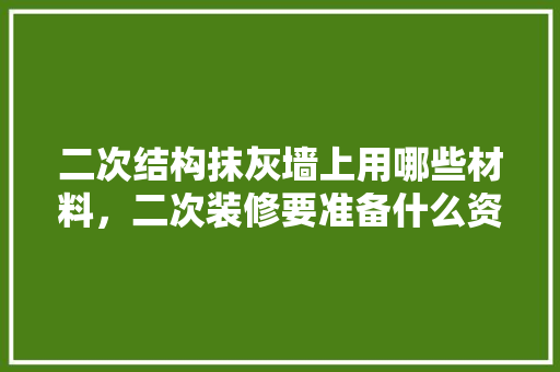 二次结构抹灰墙上用哪些材料，二次装修要准备什么资料呢。 二次结构抹灰墙上用哪些材料，二次装修要准备什么资料呢。 装修知识