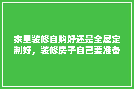 家里装修自购好还是全屋定制好，装修房子自己要准备什么东西。 家里装修自购好还是全屋定制好，装修房子自己要准备什么东西。 家居装饰