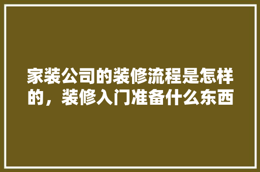 家装公司的装修流程是怎样的，装修入门准备什么东西好。 家装公司的装修流程是怎样的，装修入门准备什么东西好。 二手房