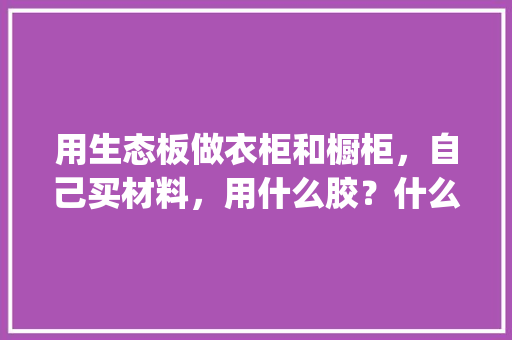 用生态板做衣柜和橱柜，自己买材料，用什么胶？什么钉子，diy装修需要准备什么东西。 用生态板做衣柜和橱柜，自己买材料，用什么胶？什么钉子，diy装修需要准备什么东西。 买房须知