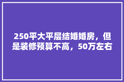 250平大平层结婚婚房，但是装修预算不高，50万左右，怎么装才能好看又省钱，婚房装修开工要准备什么东西。 250平大平层结婚婚房，但是装修预算不高，50万左右，怎么装才能好看又省钱，婚房装修开工要准备什么东西。 装修知识