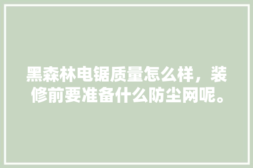 黑森林电锯质量怎么样，装修前要准备什么防尘网呢。 黑森林电锯质量怎么样，装修前要准备什么防尘网呢。 家居设计