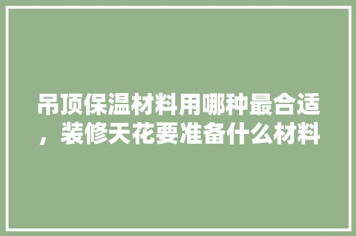 吊顶保温材料用哪种最合适，装修天花要准备什么材料呢。 吊顶保温材料用哪种最合适，装修天花要准备什么材料呢。 家居设计