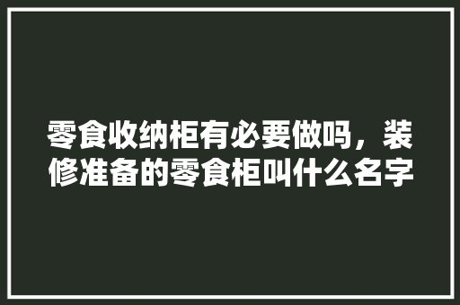 零食收纳柜有必要做吗，装修准备的零食柜叫什么名字。 零食收纳柜有必要做吗，装修准备的零食柜叫什么名字。 买房须知