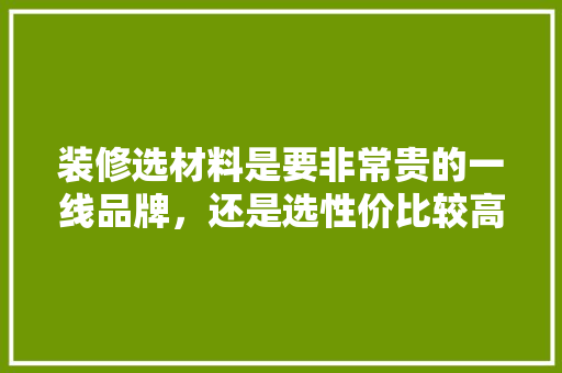 装修选材料是要非常贵的一线品牌，还是选性价比较高的二三线品牌，临泉房子装修前准备什么东西。 装修选材料是要非常贵的一线品牌，还是选性价比较高的二三线品牌，临泉房子装修前准备什么东西。 家居装饰