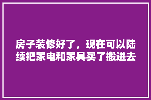 房子装修好了，现在可以陆续把家电和家具买了搬进去放置好吗？要注意点什么，装修完搬进去准备什么东西。 房子装修好了，现在可以陆续把家电和家具买了搬进去放置好吗？要注意点什么，装修完搬进去准备什么东西。 二手房