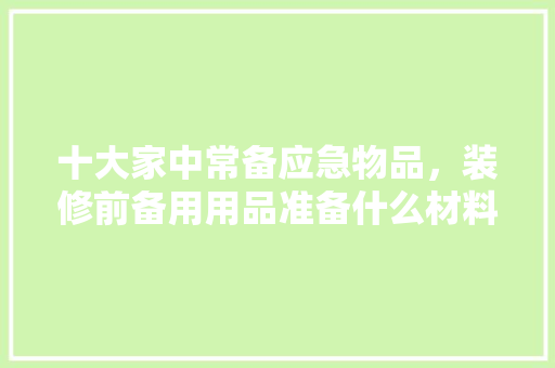 十大家中常备应急物品，装修前备用用品准备什么材料。 十大家中常备应急物品，装修前备用用品准备什么材料。 买房须知