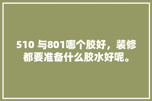 510 与801哪个胶好，装修都要准备什么胶水好呢。 510 与801哪个胶好，装修都要准备什么胶水好呢。 家居装饰