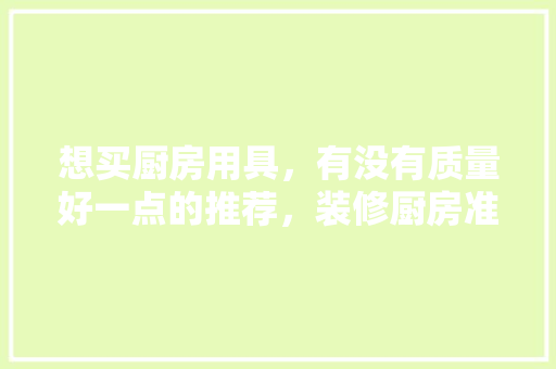 想买厨房用具，有没有质量好一点的推荐，装修厨房准备什么材料好。 想买厨房用具，有没有质量好一点的推荐，装修厨房准备什么材料好。 家居装饰
